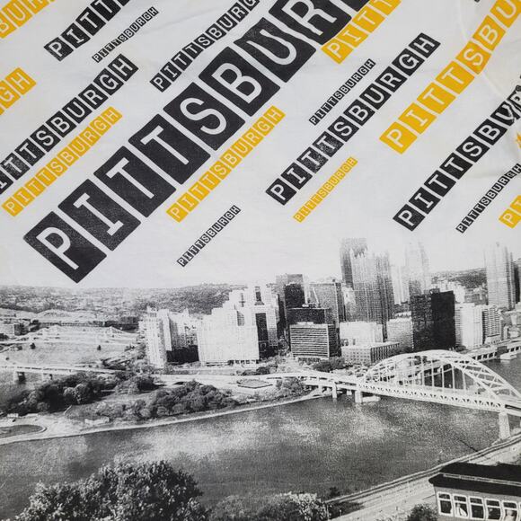 Pittsburgh AOP Shirt Womens XL 23x24 Baggy Cropped - Picture 10 of 10